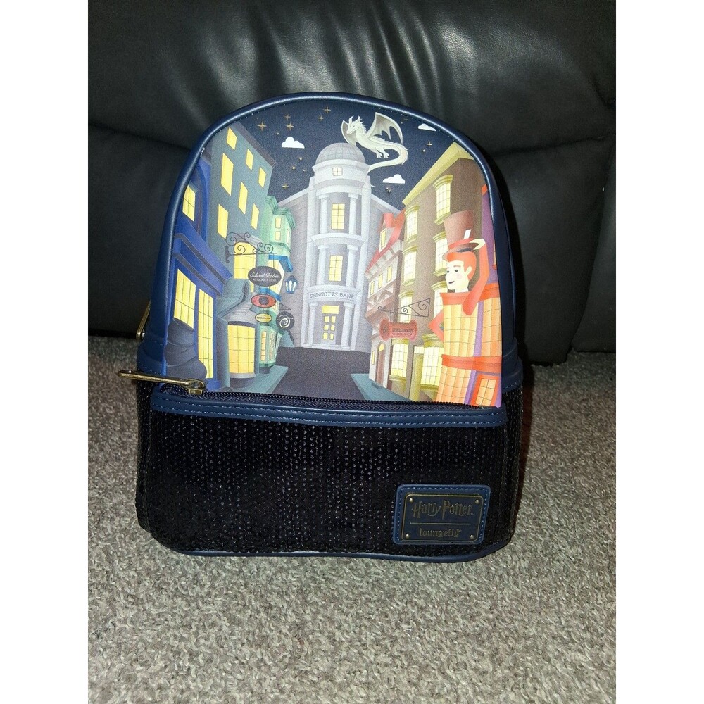 NWT Hard Tag Loungefly Harry Potter Diagon Alley Seaquin Mini Backpack